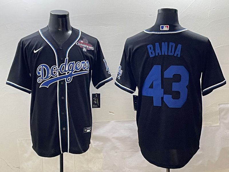 Men 2025 Los Angeles Dodgers #43 Banda Black Three generations Fashion Nike MLB Jersey style 12